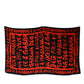 Black Red Logo Print Cotton Beach Towel