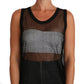 Elegant Sleeveless Black Mesh Top