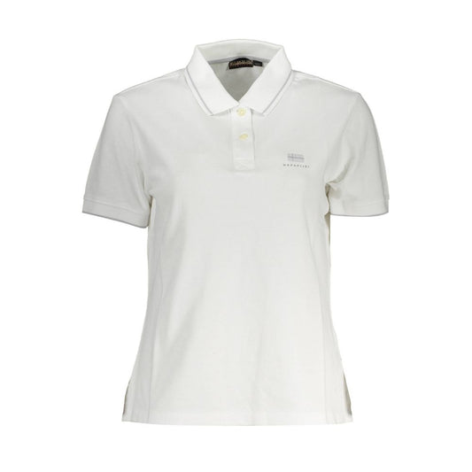 White Cotton Women Polo Shirt