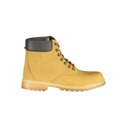 Vibrant Yellow Contrast Lace-up Boots