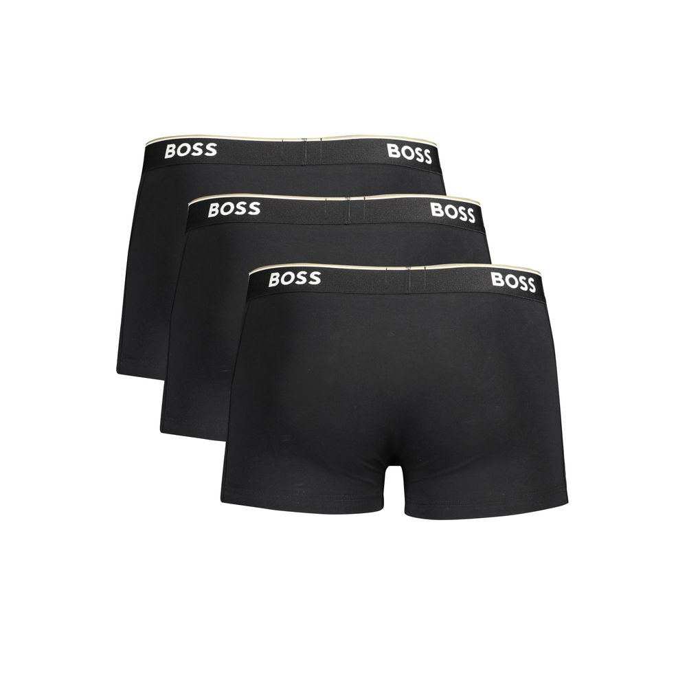 Black Cotton Men Boxer Underwear Pack