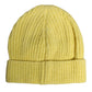 Yellow Cotton Knitted Winter Beanie Hat