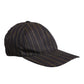 Brown Stripes Cotton 6 Panels Baseball Cap