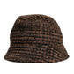 Brown Houndstooth Wool Woven Bucket Hat