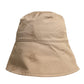 Beige Logo Monogram Cotton Bucket Cap
