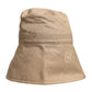 Beige Logo Monogram Cotton Bucket Cap