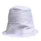 White Polyester Wide Brim Bucket Hat