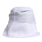 White Polyester Wide Brim Bucket Hat