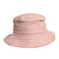 Pink Cotton Wide Brim Bucket Hat