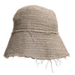Beige Linen Wide Brim Bucket Hat