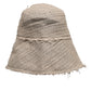 Beige Linen Wide Brim Bucket Hat