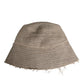 Beige Linen Wide Brim Bucket Hat