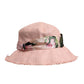 Pink Cotton Wide Brim Bucket Hat