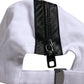 White Black Cotton Zip Baseball Cap