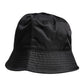 Black Cotton Wide Brim Bucket Hat