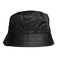 Black Cotton Wide Brim Bucket Hat