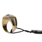 Gold Tone Sterling Silver 925 Crystals Ring
