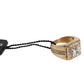Gold Tone Sterling Silver 925 Crystals Ring