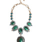 Gold Brass Pietre Oval Crystal Embellished Necklace
