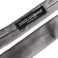 Metallic Silver Silk Adjustable Necktie Tie