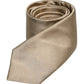 Beige Solid Silk Adjustable Necktie Tie