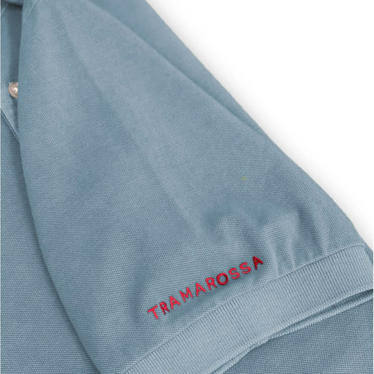 Light Blue Cotton Men Polo Shirt