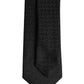 Black Patterned Silk Adjustable Necktie Tie