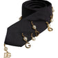 Black Logo Embellished Adjustable Necktie Tie