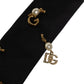 Black Logo Embellished Adjustable Necktie Tie