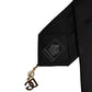 Black Logo Embellished Adjustable Necktie Tie