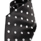 Black Polka Dots Silk Adjustable Necktie Tie
