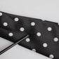 Black Polka Dots Silk Adjustable Necktie Tie