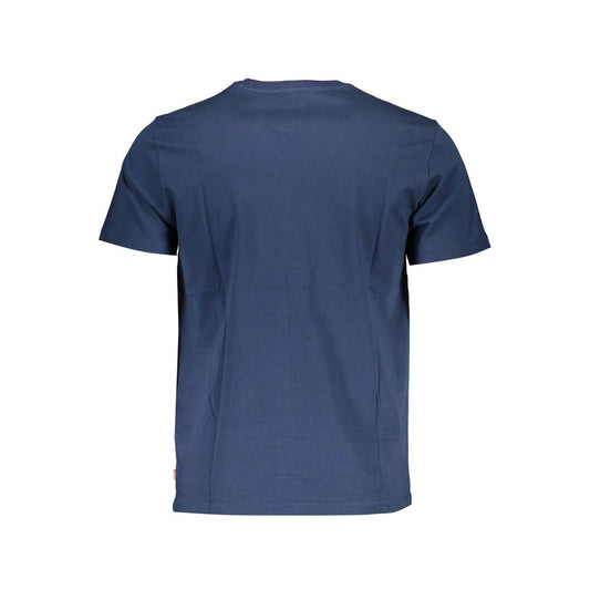 Blue Cotton Men T-Shirt