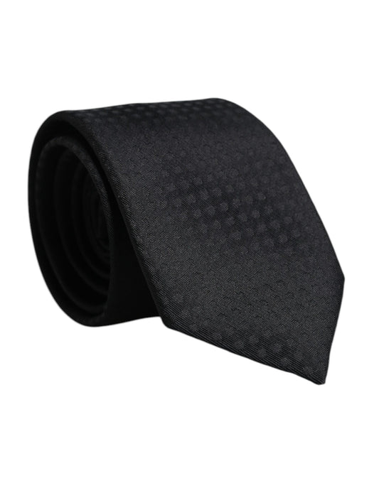 Black Circles Silk Adjustable Necktie Tie