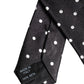 Black Polka Dots Silk Adjustable Necktie Tie