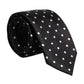 Black Polka Dots Silk Adjustable Necktie Tie