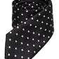 Black Polka Dots Silk Adjustable Necktie Tie