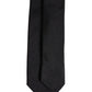 Black Solid Silk Adjustable Necktie Tie