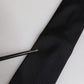 Black Solid Silk Adjustable Necktie Tie