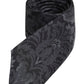 Black Gray Flower Print Adjustable Necktie Tie