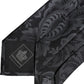 Black Gray Flower Print Adjustable Necktie Tie