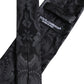 Black Gray Flower Print Adjustable Necktie Tie