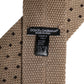 Beige Polka Dot Silk Adjustable Necktie Tie