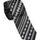 Black White Stripes Silk Adjustable Necktie Tie
