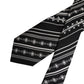 Black White Stripes Silk Adjustable Necktie Tie