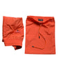 Orange Polyester Beachwear Shorts 2Pc Swimwear