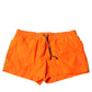Orange Polyester Beachwear Shorts 2Pc Swimwear