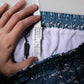 Blue Shark Print Cropped Beachwear Swimwear