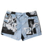 Blue Statue Print Cotton Mens Shorts