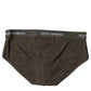 Gray Cotton Men Mid Slip Brief Underwear